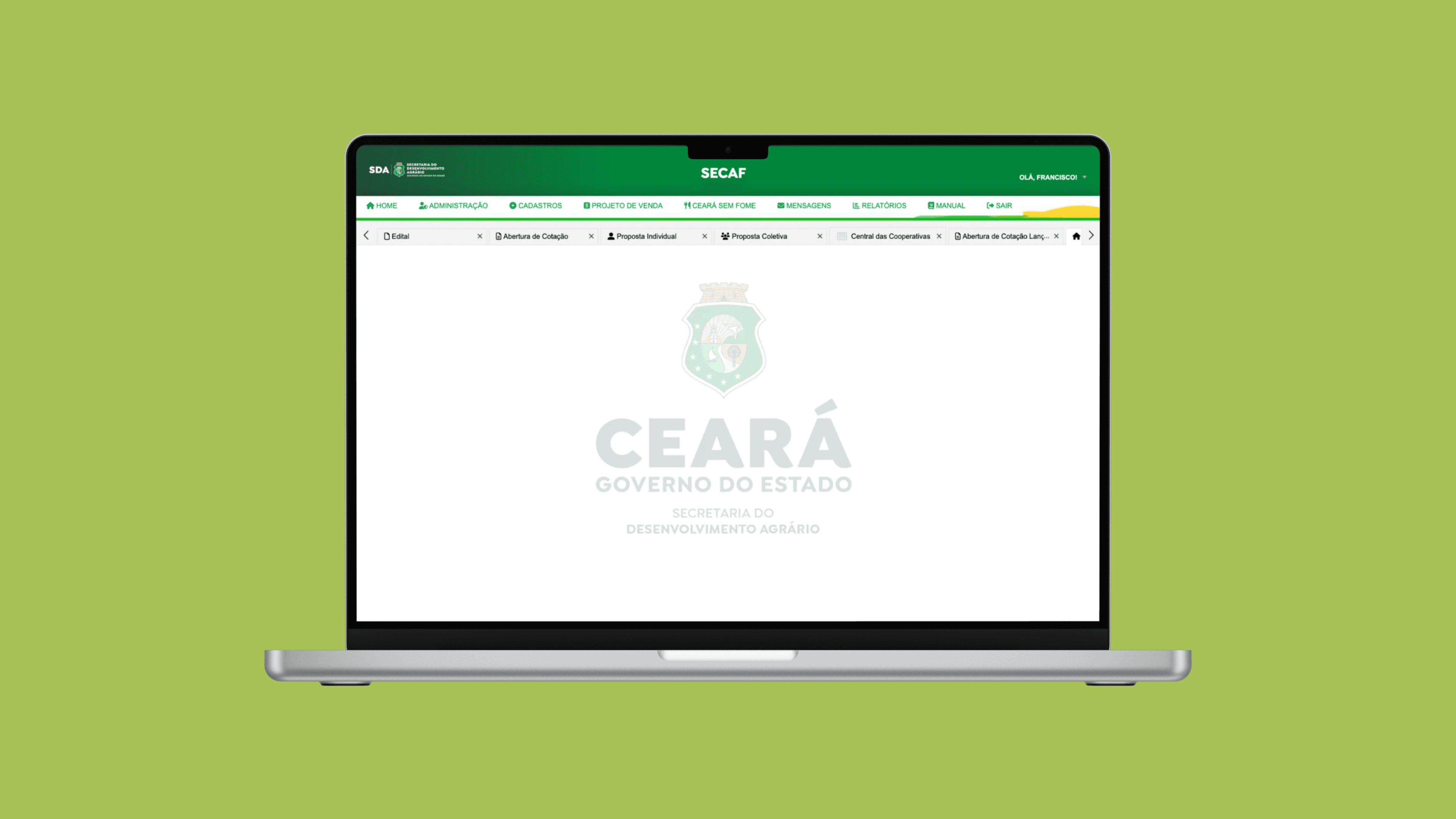 Sistema SECAF — Secretaria do Desenvolvimento Agrário do Ceará